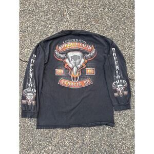 Hot Leathers Buffalo Chip Campground Sturgis SD Large Mens long sleeve biker y2k